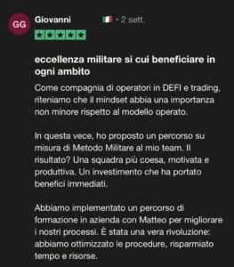 Raggiungere Obiettivi, Completare le missioni personali: il Metodo Militare per pianificare e completare qualsiasi missione applicato agli obiettivi personali. Creato e insegnato da Matteo Sancineto, Ex Capitano delle Forze Speciali dell'Esercito.